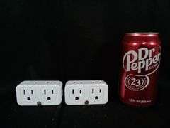 Lot of 2 Mini Wall Plug Adapter Outlet Extender with 4-Outlet – White