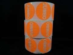 Lot of 3 Jumbo Label Stickers Roll – Round Orange