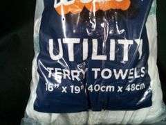 Qwick Wick Green Stripe Utility Terry Towels – 16" x 19" 1 Dozen