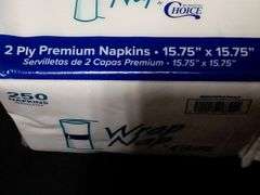 Lot Of 2 Choice, Wrap Nap 2 Ply Premium Napkins, White, 15.75"x15.75", 250 Count
