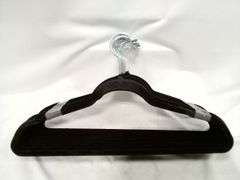 Black Velvet Hangers with Chrome Hooks – 25 Count