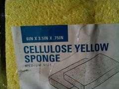 Lavex Janitorial, Cellulose Yellow Sponge, Medium Size, 6"x3.5"x0.75", Pack Of 6