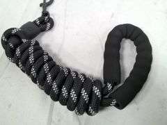 Rope Dog Leash, Padded Handle, Black, 6.5 Ft