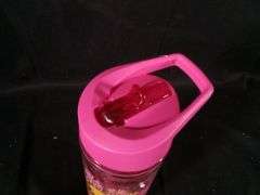 Your Zone Tritan Flower Plastic Water Bottle with Lid & Straw – Pink 14 oz
