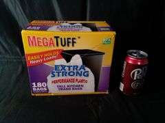 MegaTuff Extra Strong Performance Plastic Tall Kitchen Trash Bags – 180 Bags