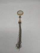 Vintage Clear Quartz Pendant with Beaded Tassel and Crystal Accents