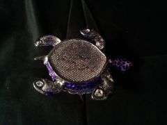Purple Sea Turtle Figurine Decorative Jewelry Box Hinged Trinket Box
