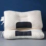 Lot of 2 - 8H Good Sleep Pillows, Cream & Gray, Standard 29"x19", Memory Foam