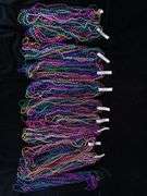Lot of 10 Round Bead Metallic Mardi Gras Beads – Assorted Colors