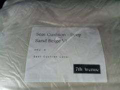 Lot of 2 7th Avenue Seat Cushion Cover – Ottoman Extra-Deep, Sand Beige V1