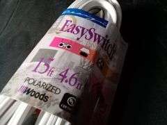 Woods, Easy Switch Indoor Extension Cord, White, 15' L