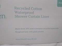 Haven Recycled Cotton Waterproof Shower Curtain Liner – White Standard 70" x 72"