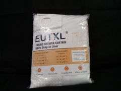 EUTXL Fabric Shower Curtain with Snap-in Liner – White 71W x 74H