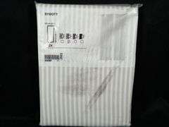 Ikea Bymott Striped White/Light Gray Curtains – 47" x 98" 2 Panels
