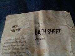 Lot of 2 OCM Standard Combed Bath Sheet – 100% Cotton Navy 30" x 60"