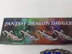 Szco Supplies Blue Dragon Dagger, Color: Silver/Blue