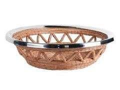 Un Pueblo Handmade Pine Needle & Nickel Large Santa Fe Basket – Round 15" x 11"
