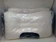 Lot of 2 - 8H Good Sleep Pillows, Cream & Gray, Standard 29"x19", Memory Foam