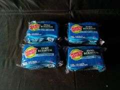 Lot of 4 3M Scotch-Brite Zero Scratch Scrub Sponges – Blue 3-Count ea.