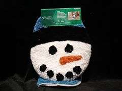 Holiday Living, Contour Snowman Bath Rug & Lid Cover Set, 2 Piece