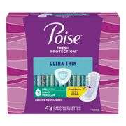 Poise, Fresh Protection Ultra Thin Incontinence Pads, 48 Pack