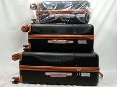 Cosbarn Carry On Hardside Spinner Luggage Set – Black/Brown 3-Piece