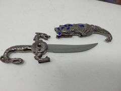 Szco Supplies Blue Dragon Dagger, Color: Silver/Blue