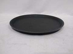 Round Plastic Non-Slip Serving Tray – Black 8 Count