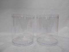Shopstori Transparent Round Plastic Containers with Lid – 2 Count