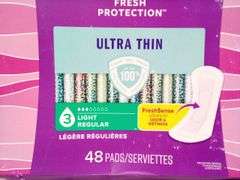 Poise, Fresh Protection Ultra Thin Incontinence Pads, 48 Pack