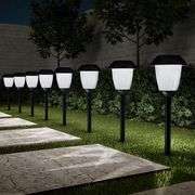 Set of 6 Outdoor Solar Landscape Lights, Plastic, LED