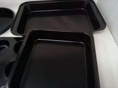 Non-Stick Stainless Steel Bakeware Set – Black 6 Count