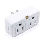 Lot of 2 Mini Wall Plug Adapter Outlet Extender with 4-Outlet – White