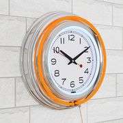 Double Ring Neon Wall Clock, Orange