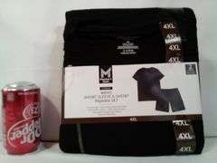 Member's Mark Men's Short Sleeve & Short Pajama Set – Black Size: 4XL 2 Piece
