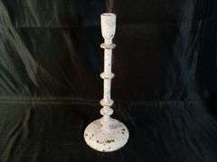 Rustic Farmhouse Style Vintage Candle Holder – White 12" Tall
