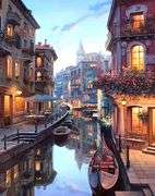 Venice Night View DIY Printed