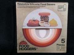 Food Huggers, Reusable Silicone Food Savers, 5 Pieces