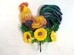 Set Of 2 Rooster Hooks, Brown
