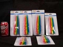 Lot of 6 321 Party! Rainbow Spiral Birthday Candles – Asst Colors, 10 Count ea.