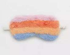 Women's Aerie Fur Sleep Mask with Pretty Stripes/Elastic Band – Size: US O/S