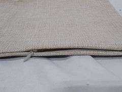 Lot of 4 Burlap Linen Throw Pillow Covers with Buttons – Beige