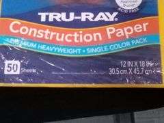 Assortment of 9 Tru-Ray Construction Papers – 12" x 18" 50 Sheets ea.