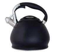 Kitchen Details Stovetop SS Whistling Tea Kettle – Matte Black 3.6 Qt