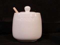 Bushwick Kitchen, Honey Pot With Dipper, White