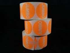 Lot of 3 Jumbo Label Stickers Roll – Round Orange