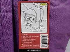 Backpack USA, Moda West Bungee Style Backpack, Purple BG1755