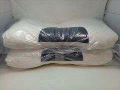 Lot of 2 - 8H Good Sleep Pillows, Cream & Gray, Standard 29"x19", Memory Foam