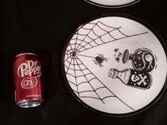 Whimsical Halloween Charger Plates Set – Black/White 4 Piece
