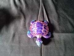Purple Sea Turtle Figurine Decorative Jewelry Box Hinged Trinket Box